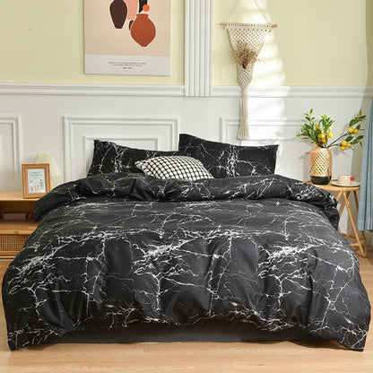 Decobites Marble Texture Bedding Set - Duvet Cover, Sheets, Pillowcases