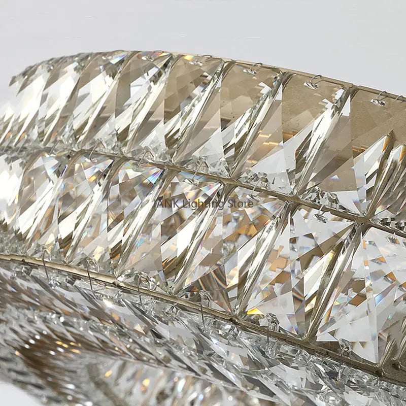 DecorBites™ K9 Crystal Ring Pendant Light: Deluxe LED Interior Decoration for Living Room, Bedroom & Restaurant