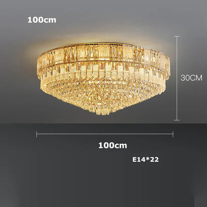 DecorBites™ K9 Crystal Gold Chandelier Lighting for Living Room