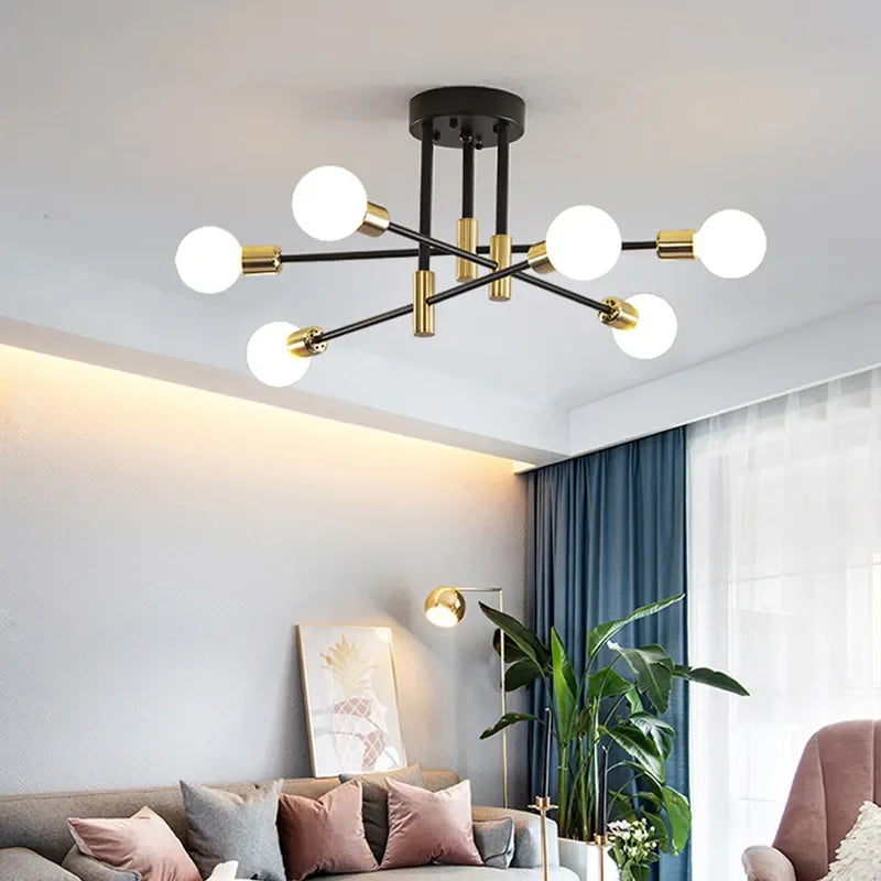 Gold Modern Ceiling Light Black-Gold Tricolor