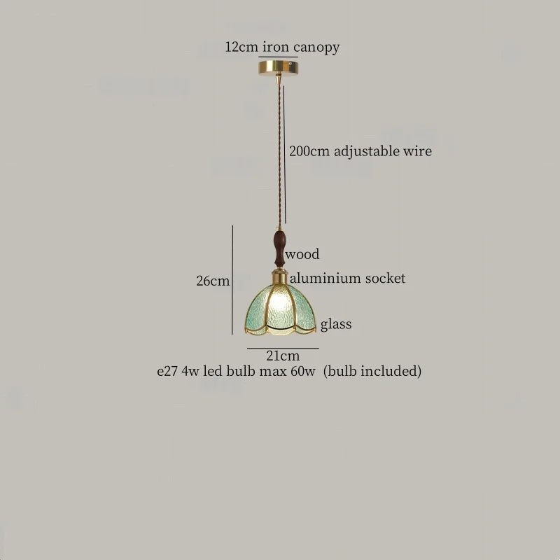 Copper LED Pendant Lamp Vintage 3-Head Bar Style