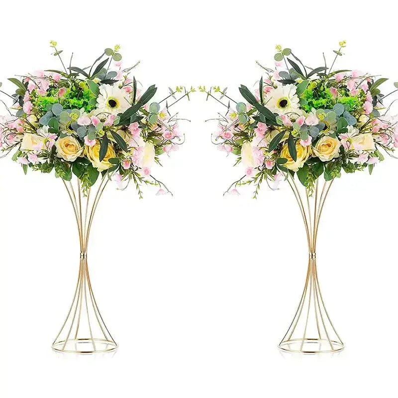 DecorBites™ Gold Iron Flower Vase Set for Wedding Decor