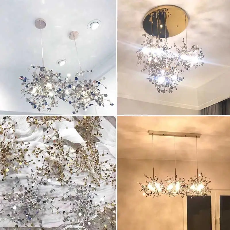 DecorBites™ Gold LED Ceiling Pendant Light Fixture for Home Decoration and Modern Living
