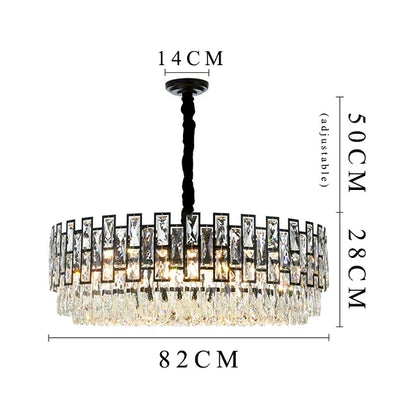 DecorBites™ Black Crystal LED Chandelier for Living Room, Dining Room, Kitchen, Bedroom