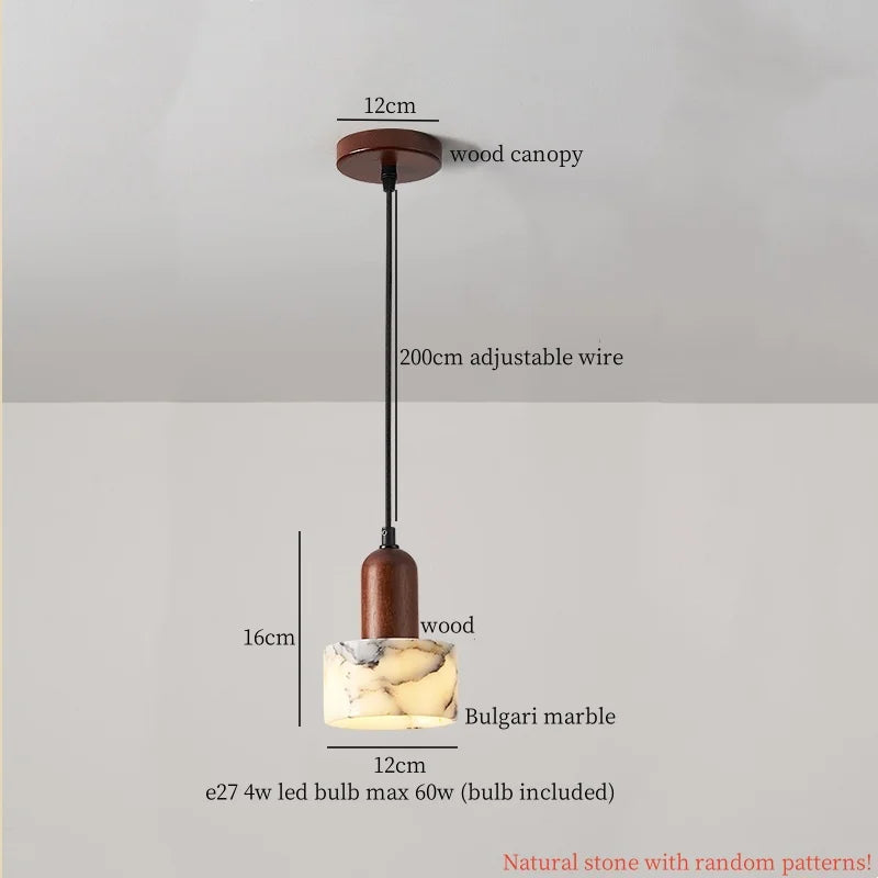 Lámpara colgante LED DecorBites™ color crema mármol: Lámpara colgante nórdica moderna para sala de estar, dormitorio y cocina.