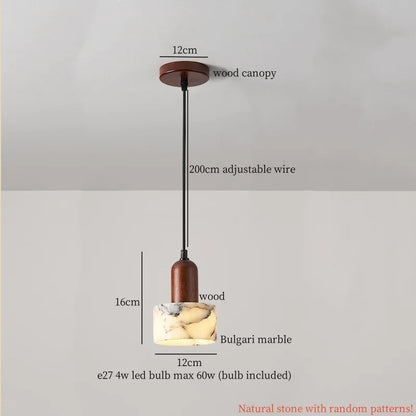 Lámpara colgante LED DecorBites™ color crema mármol: Lámpara colgante nórdica moderna para sala de estar, dormitorio y cocina.
