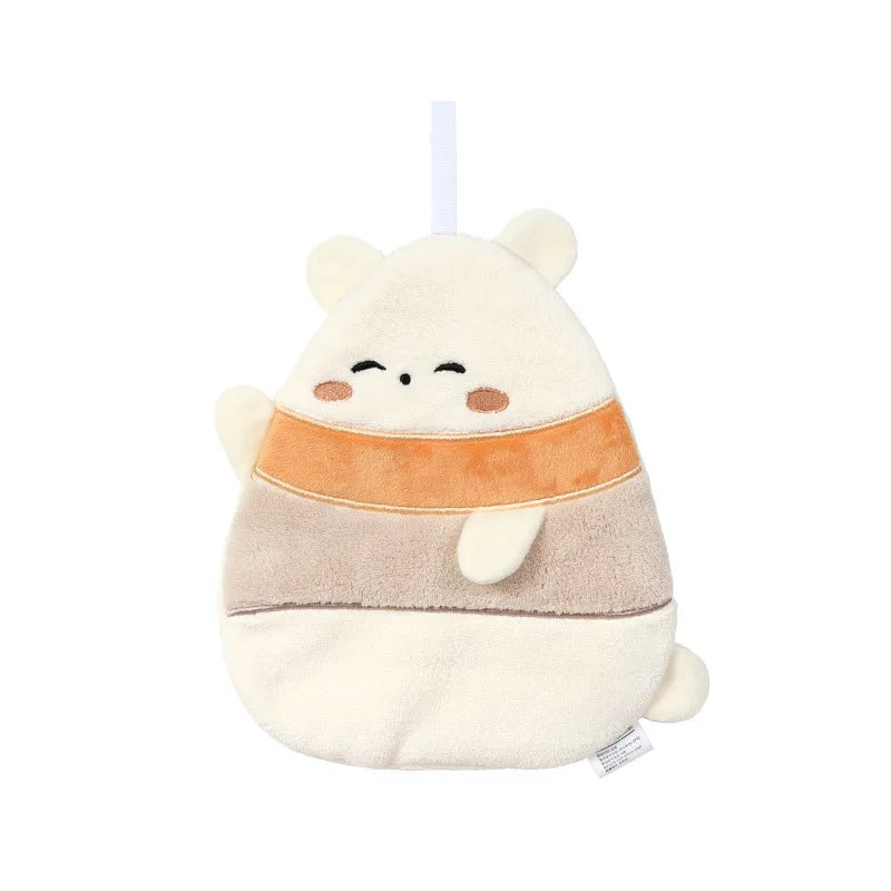 DecorBites™ Cartoon Animal Coral Fleece Hand Towel: Quick Dry for Home, Kitchen, Bathroom