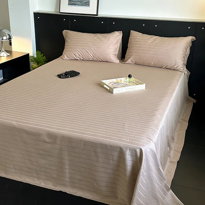 Juego de sábanas DecorBites™ Luxe de satén de algodón a rayas con 2 fundas de almohada