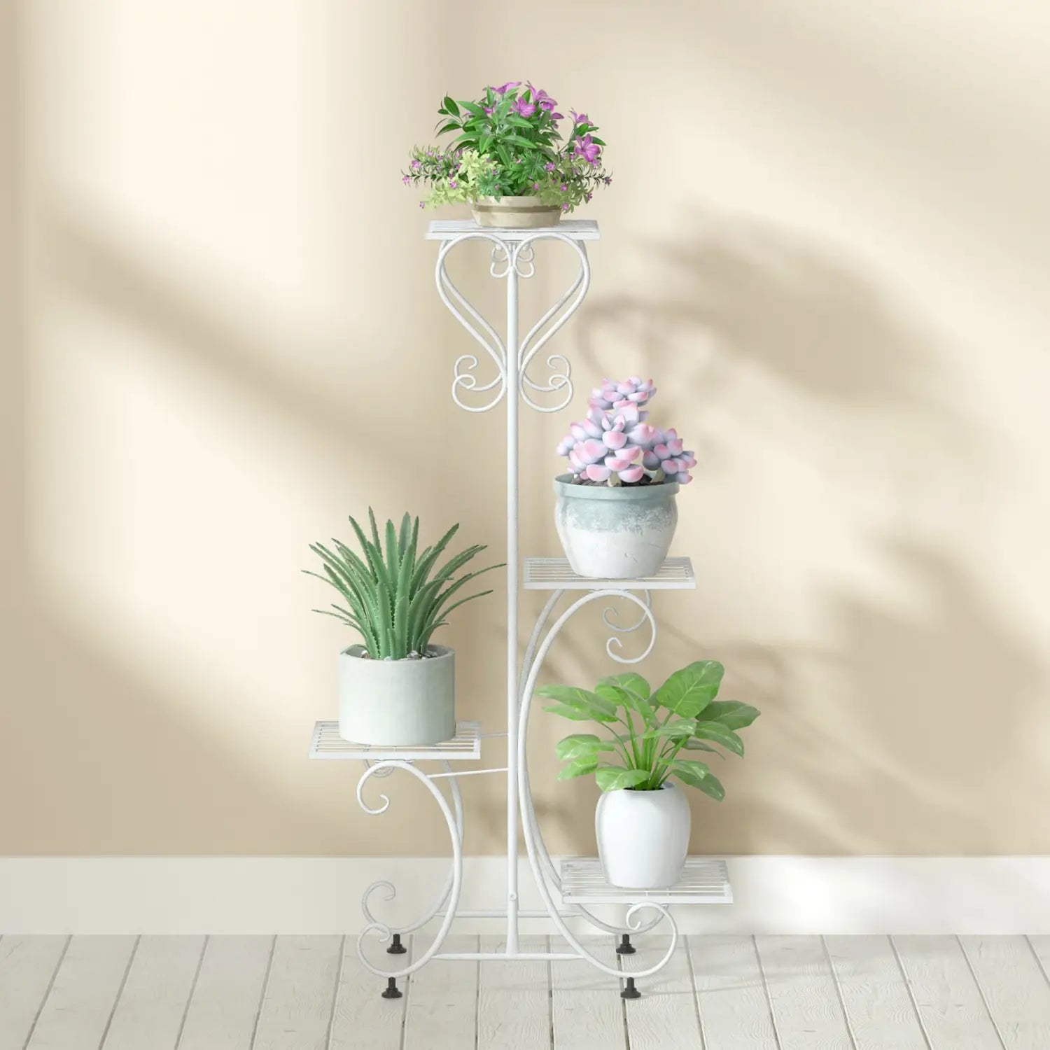 DecorBites™ Metal Plant Stand for 4 Flower Pots