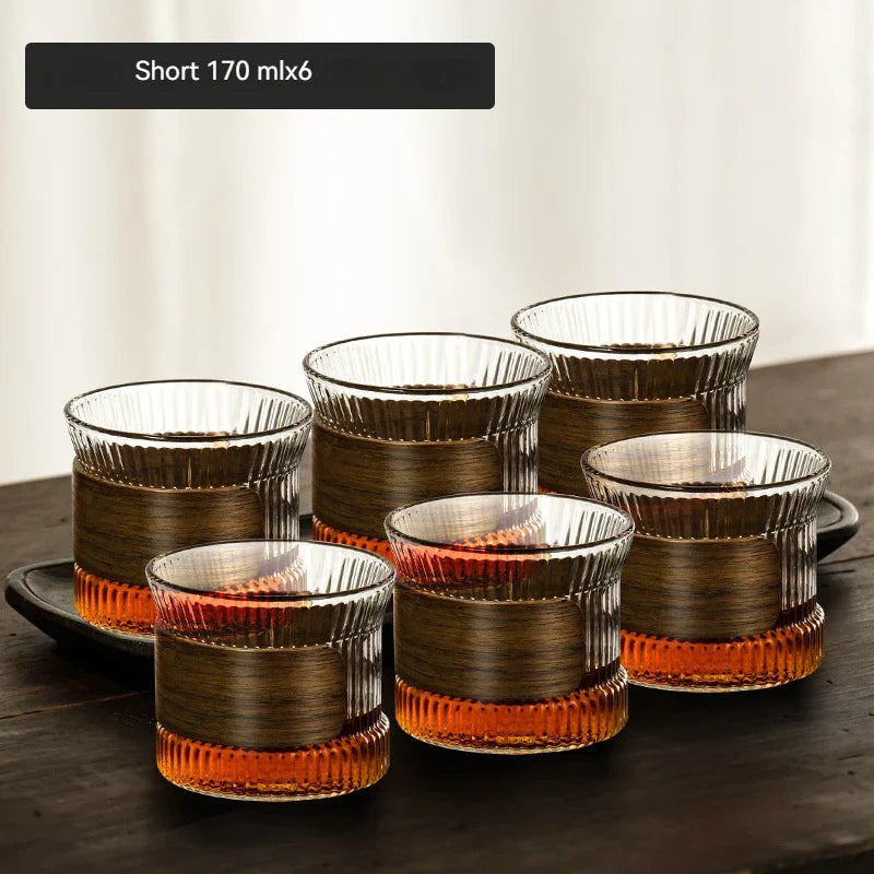 DecorBites™ Japanese Walnut Tea Cup Set - High-Grade Glass Coffee & Flower Tea Cups