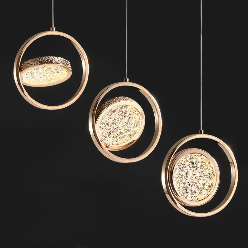 DecorBites™ Gold Acrylic LED Chandelier Pendant Light for Modern Nordic Home Decor