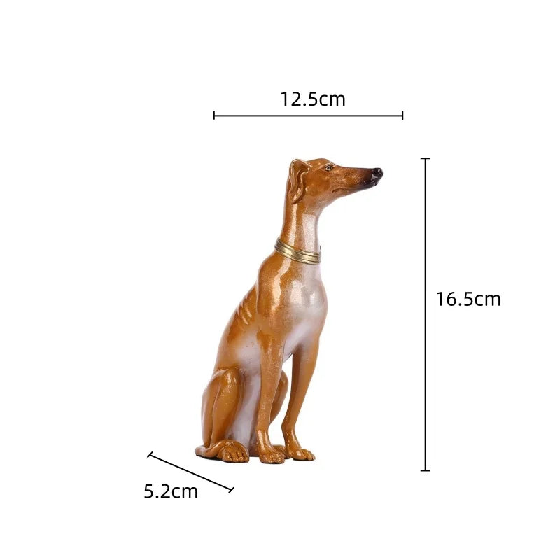 DecorBites™ Greyhound Metal Sculpture: Handcrafted Dog Figurine for Home Decor