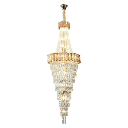 DecorBites™ Crystal Chandelier: High-End Duplex & Spiral Staircase Light for Luxury Living Spaces