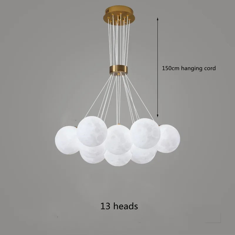 DecorBites™ LED Lunar Ball Chandeliers for Living Bedroom Home Decor Lighting