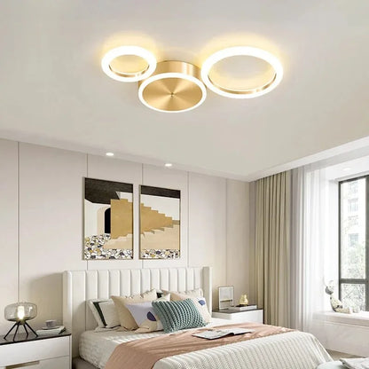 DecorBites™ LED Gold Ring Chandelier for Living Room Bedroom Dining Room