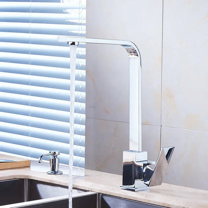 DecorBites™ Brass Kitchen Sink Faucet 360 Swivel Mixer in Black - Single Handle