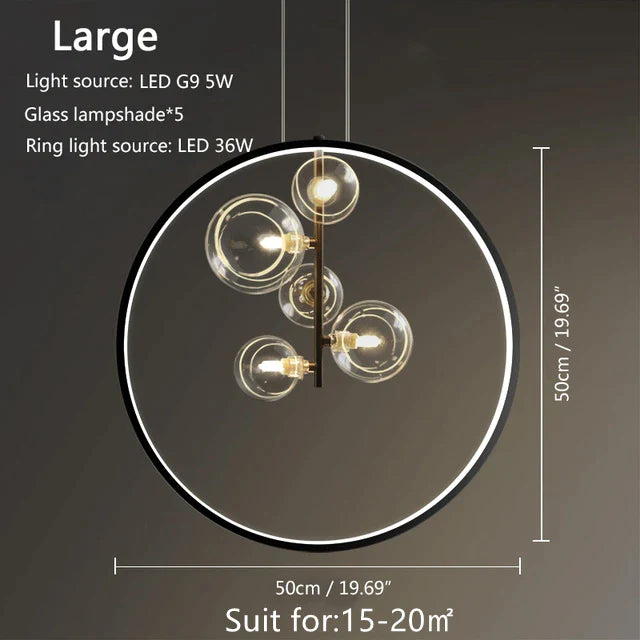 DecorBites™ Glass Bubble LED Pendant Chandelier for Modern Living Room Decor