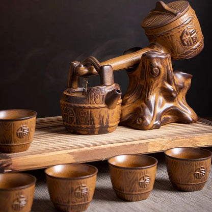 DecorBites™ Ceramic Kung Fu Tea Set: High-End, Retro, Anti-Scalding, Easy Home Brewing