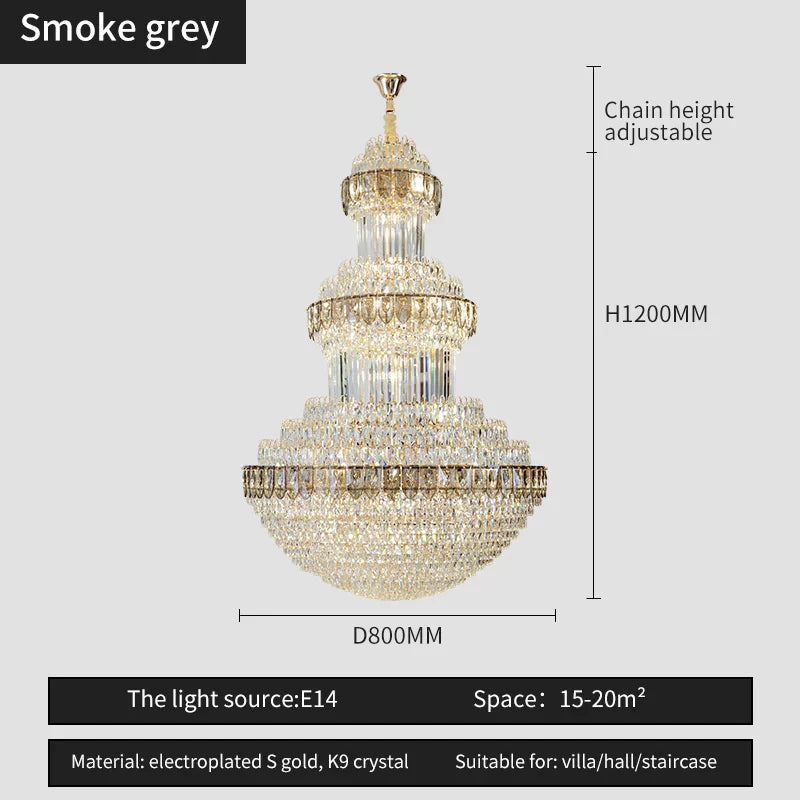 DecorBites™ Crystal Chandelier: Luxury Lighting for Villa, Hotel, Office & Exhibitions