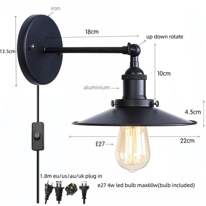 Decorbites™ LED-Wandleuchten Badezimmerspiegel Treppenleuchte Industrie Vintage Wandlampe