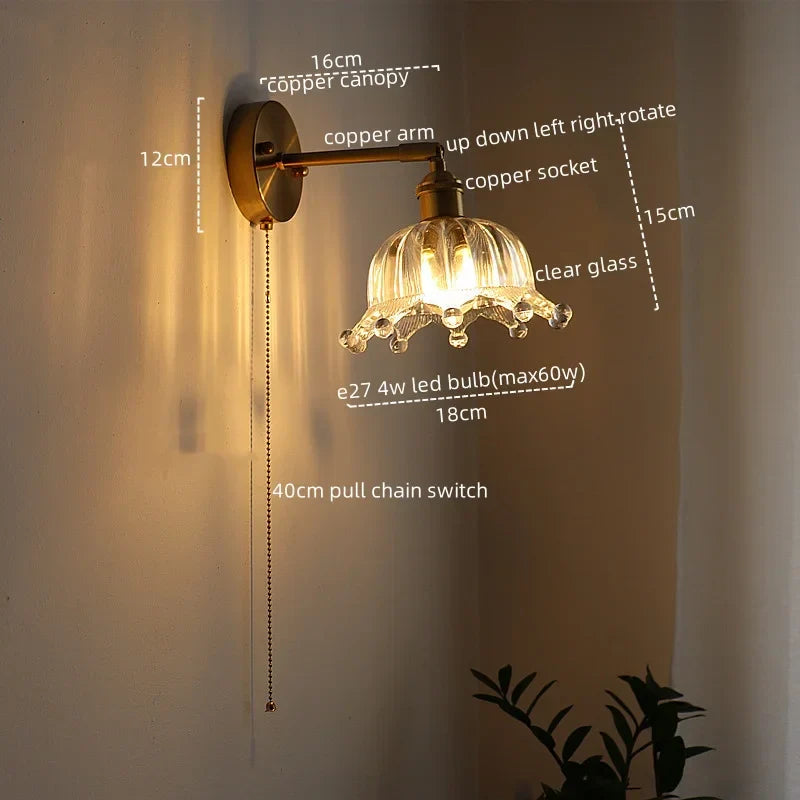 DecorBites™ LED Wall Lamps: Nordic Modern Design with Pull Chain Switch for Bedroom, Restaurant, Bathroom