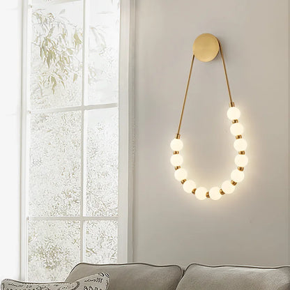 DecorBites™ LED Necklace Wall Lights: Gold Black Metal White Acrylic Sconce for Home Art Deco