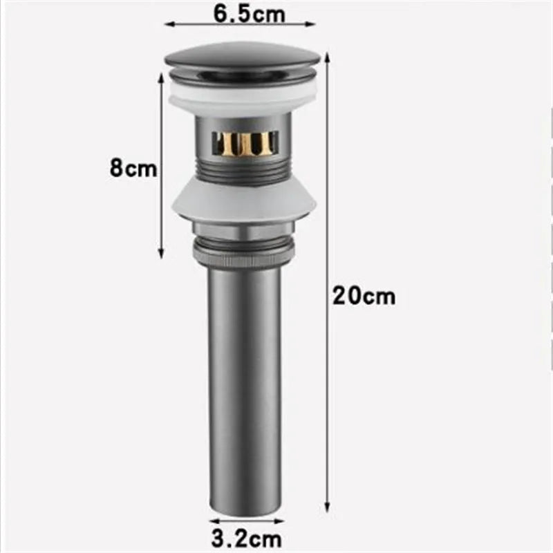 DecorBites™ Brushed Gold Pop-up Drain Assembly Kit for Bathroom Sink Vessel Vanity