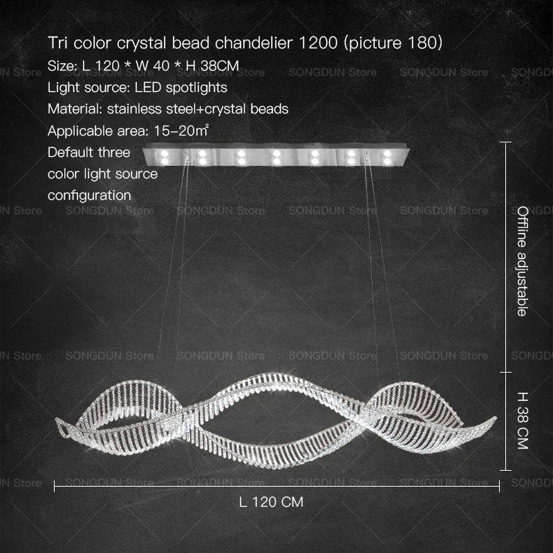 DecorBites™ Crystal Chandelier: Modern Light Luxury Dining Lamp for Designer Villa and Bar