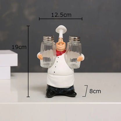 ديكوربايتس™ - تمثال طاهٍ ملتحٍ من الراتينج، ديكور مكتب مطبخ عصري