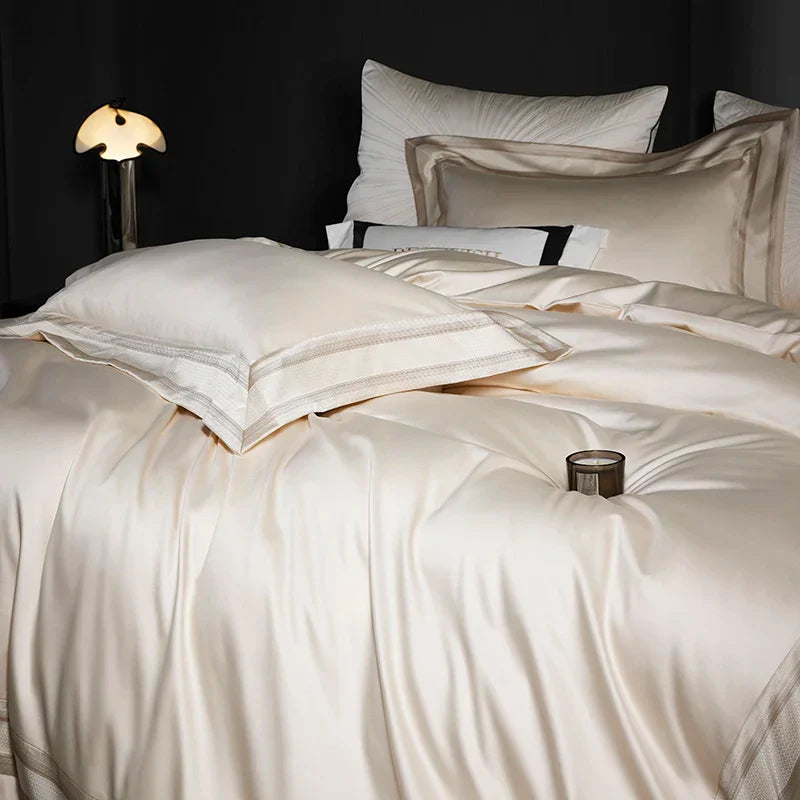 Decobites Luxury Lyocell Cotton Bedding Set with Duvet Cover, Sheet, Pillowcases