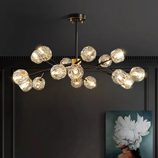 DecorBites™ Crystal Chandelier: Luxury Living Room & Dining Room Ceiling Light