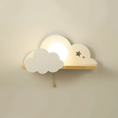DecorBites™ Cloud Moon Wall Lamp with Pull Switch, Cartoon Style for Modern Home Decor