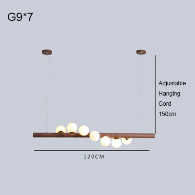 DecorBites™ Burly Wood Walnut Glass Pendant Light for Living Room Bar Foyer