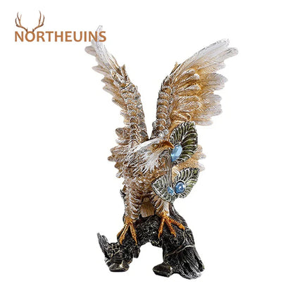 DecorBites™ Golden Eagle Resin Figurines for Home Office Feng Shui Decor