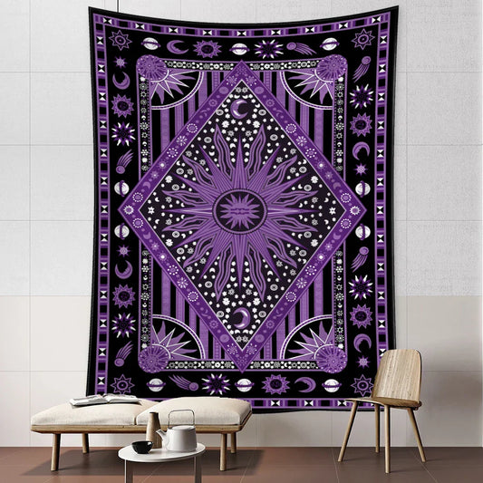 Decobites Psychedelic Sun Planet Tarot Tapestry for Home Decor