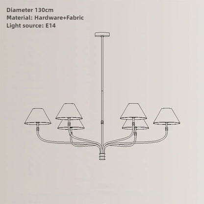 Vintage Cloth Pendant Light With Iron Finish