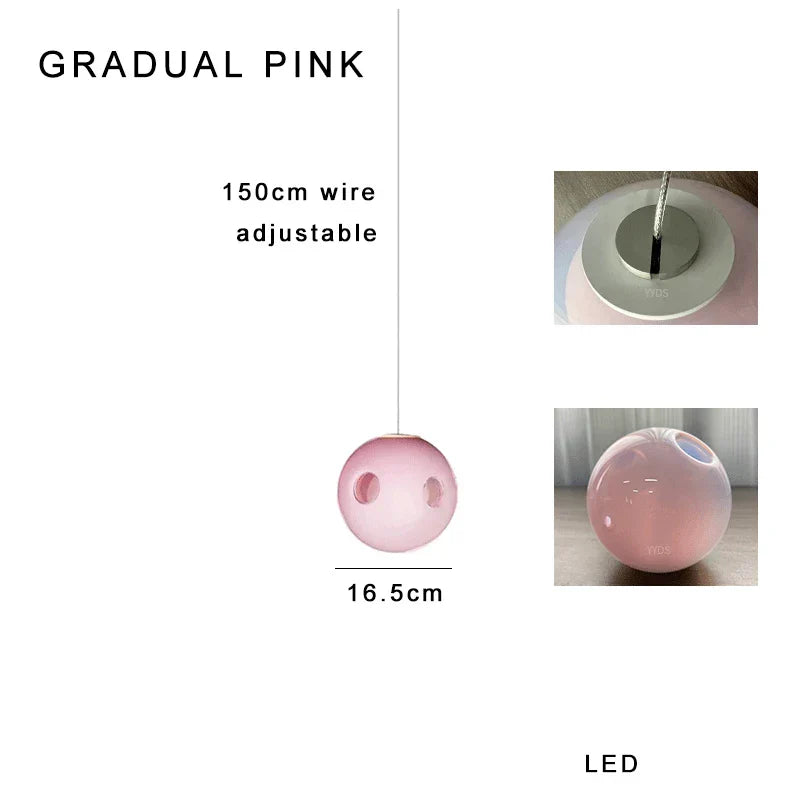 DecorBites™ Glass Ball Pendant Light: Modern Handmade Boho Sputnik Fixture for Living Room & Dining Room