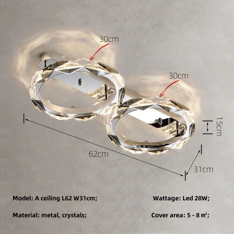 DecorBites™ Crystal Chandelier Pendant Light - Dimmable Modern Luxury LED Chrome Luminaria