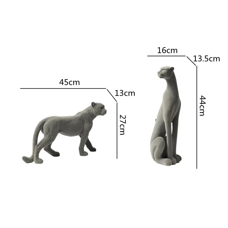 DecorBites™ Leopard Flocking Sculpture Cheetah Pendant Home Decor Figurine