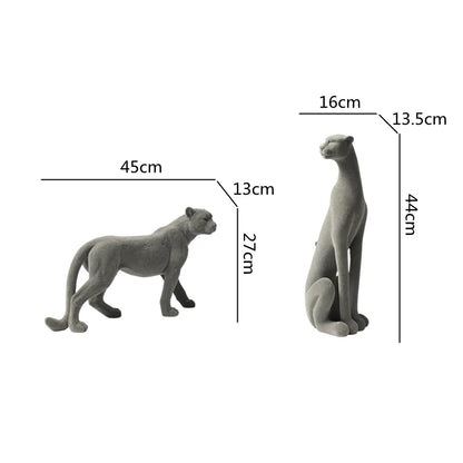 DecorBites™ Leopard Flocking Sculpture Cheetah Pendant Home Decor Figurine
