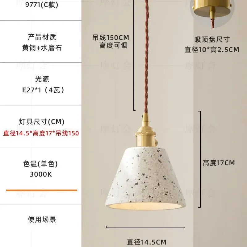 DecorBites™ Cement Marble Chandelier Table Lamp for Bedroom, Restaurant, and Living Room