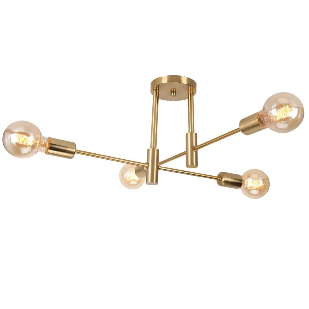 Decorbites™ Lámpara de Techo de Jaula de Hierro Dorado Moderna Decoración Nórdica Retro para Loft E27