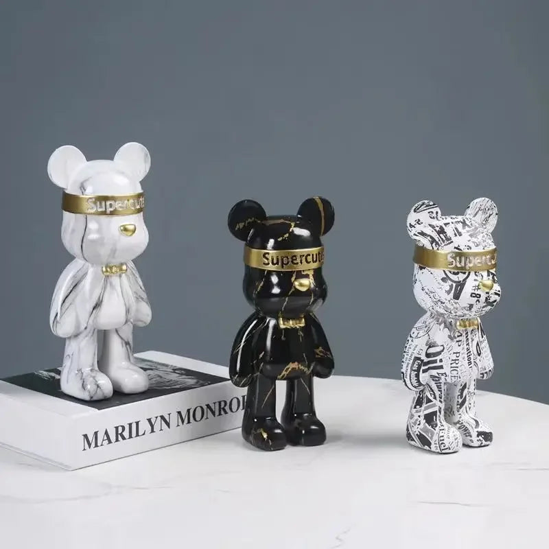 DecorBites™ Graffiti Bear Figurine: Modern Abstract Home Decor Statuette