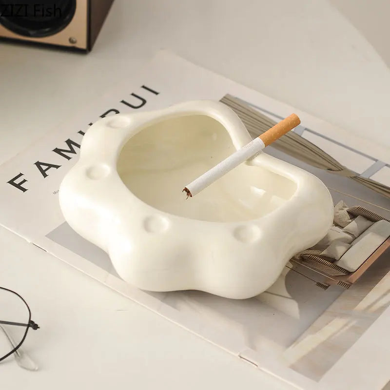 DecorBites™ Cat Paw Porcelain Ashtray | Ceramic Smoking Accessories | Unique Gift for Him