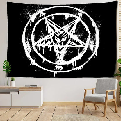 Decobites Pentagram Psychedelic Tapestry Wall Hanging for Home Decor