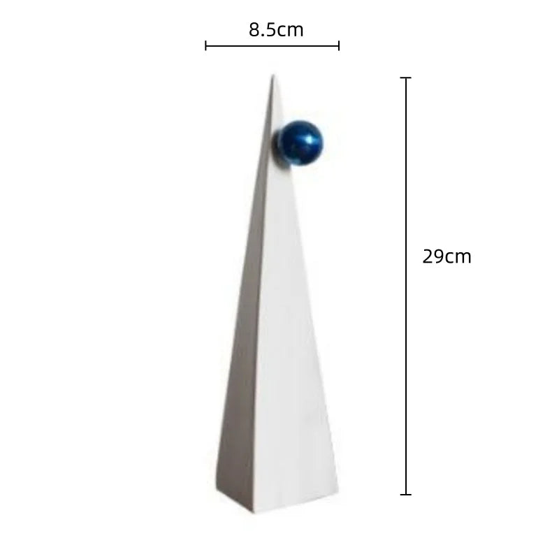 Adorno DecorBites™ de bola azul triangular geométrica: Figura decorativa abstracta