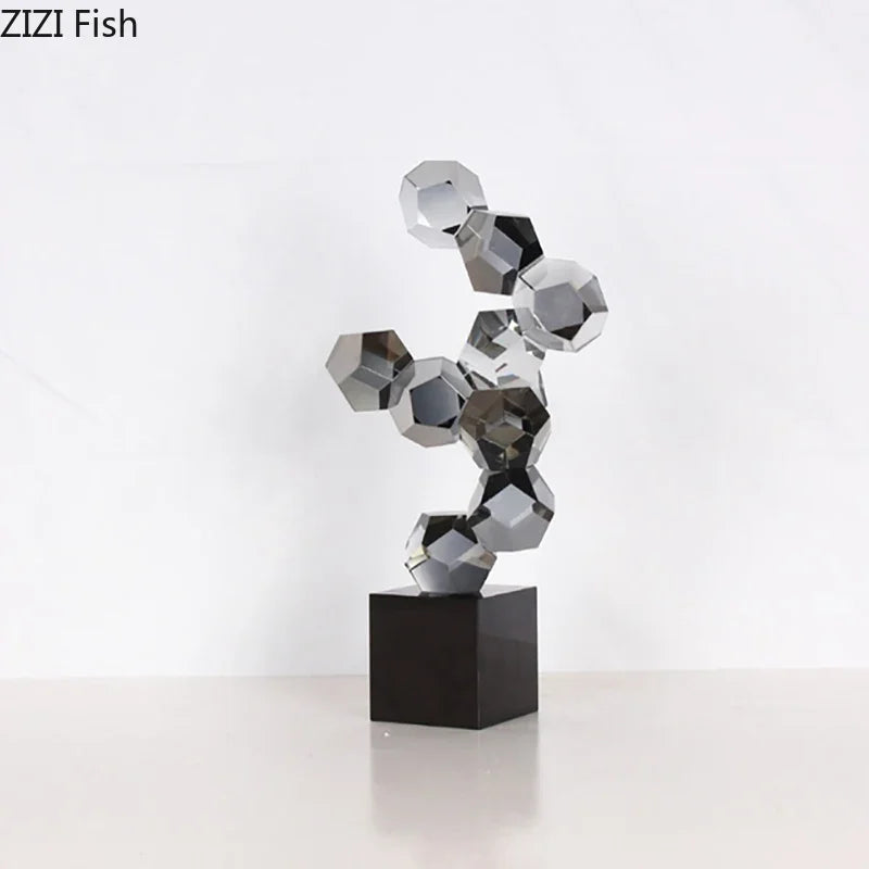 زينة مكتب على شكل كرة بلورية هندسية من DecorBites™: أعمال فنية تجريدية من الكريستال لتزيين الغرفة