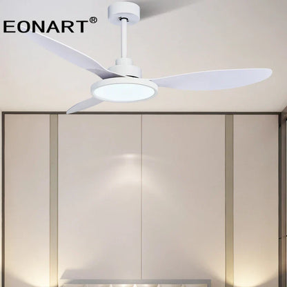 مروحة سقف DecorBites™ بشفرات بلاستيكية أنيقة مقاس 52 بوصة مع مصباح وجهاز تحكم عن بعد