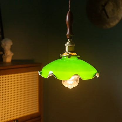 DecorBites™ Green Glass LED Pendant Lamp for Living & Dining Room Decor