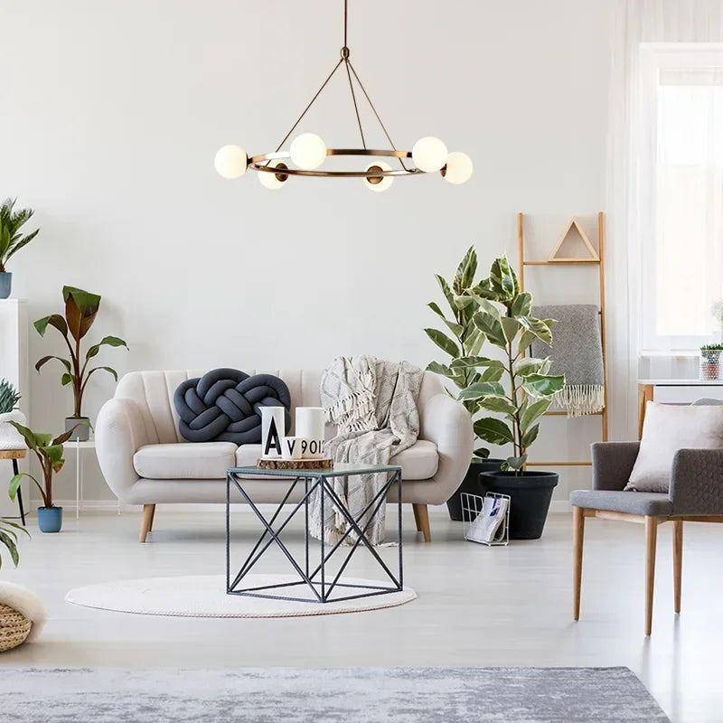 ثريا LED زجاجية بتصميم كرة ديكور بايتس™، مصباح معلق بتصميم نورديك عصري